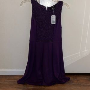 Purple dress with lace detail